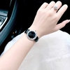 Set Đồng Hồ Nữ Roberto Era Chính Hãng Dây Da Đen Viền Đá Silver Size 33mm RE1802 Tặng Kèm Dây Chuyền
