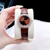 Set Đồng Hồ Nữ Roberto Era Chính Hãng Dây Da Nâu Viền Đá Rose Size 33mm RE1800 Tặng Kèm Dây Chuyền