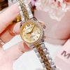 Set Đồng Hồ Nữ Roberto Era Chính Hãng Dây Demi Vàng Mặt Vàng Size 28mm Viền Đính Đá RE1202A Tặng Kèm Vòng Tay