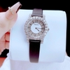 Set Đồng Hồ Nữ Roberto Era Dây Da Đen Đính Đá Silver Size 32mm RE8344 Tặng Kèm Bộ Dây Kim Loại Và Vòng Tay