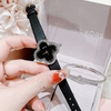 Set Đồng Hồ Nữ Roberto Era Dây Da Đen Mặt Cỏ 4 Lá Viền Đá Silver Size 28mm ER2602 Chính Hãng Tặng Kèm Lắc Tay
