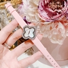 Set Đồng Hồ Nữ Roberto Era Dây Da Hồng Mặt Cỏ 4 Lá Xà Cừ Trắng Viền Đá Size 28mm ER260 Chính Hãng Tặng Kèm Lắc Tay