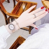 Set Đồng Hồ Nữ Roberto Era Dây Da Lụa Đen Mặt Oval Họa Tiết 12 Cánh Hoa Size 33mm Viền Đá Rose RE2204 Tặng Kèm Bộ Dây Kim Loại và Lắc Tay