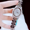 Set Đồng Hồ Nữ Roberto Era Dây Da Lụa Đỏ Mặt Oval Họa Tiết 12 Cánh Hoa Size 33mm Viền Đá RE220 Tặng Kèm Bộ Dây Kim Loại Và Vòng Tay