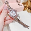 Set Đồng Hồ Nữ Roberto Era Dây Da Lụa Hồng Mặt Oval Họa Tiết 12 Cánh Hoa Size 33mm Viền Đá Rose RE2208 Tặng Kèm Bộ Dây Kim Loại Và 4 Bộ Dây Da