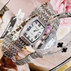 Set Đồng Hồ Nữ Roberto Era Dây Kim Loại Silver Mặt Chữ Nhật Viền Đá Size 25x35mm RE2860 Tặng Kèm Vòng Tay