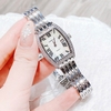 Set Đồng Hồ Nữ Roberto Era Dây Kim Loại Silver Mặt Chữ Nhật Viền Đá Size 25x35mm RE2860 Tặng Kèm Vòng Tay