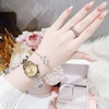Set Đồng Hồ Nữ Roberto Era Dây Thép Demi Vàng Gold Mặt Vàng Niềng Khía Size 28mm RE1202 Tặng Kèm Vòng Tay