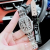 Set Đồng Hồ Nữ Roberto Era RE022 Dây Da Đen Mặt Chữ Nhật Đính Đá Size 36mm Tặng Kèm Dây Kim Loại Và Vòng Tay