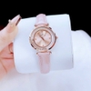 Set Đồng Hồ Nữ Roberto Era RE0843 Dây Da Hồng Size 32mm Kèm Bộ Dây Kim Loại Vàng Hồng Và Dây Chuyền