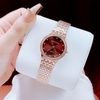 Set Đồng Hồ Nữ Roberto Era RE2901 Dây Kim Loại Vàng Hồng Mặt Nâu Size 28mm Kèm Lắc Tay