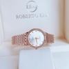 Set Đồng Hồ Nữ Roberto Era RE2902 Dây Kim Loại Vàng Hồng Mặt Trắng Size 28mm Kèm Lắc Tay