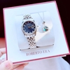 Set Đồng Hồ Nữ Roberto Era RE5663 Dây Silver Mặt Xà Cừ Đen Đính Đá Size 31mm