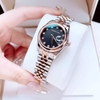 Set Đồng Hồ Nữ Roberto Era RE5683 Dây Demi Rose Mặt Đen Size 31mm Kèm Lắc Tay