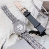 Set Đồng Hồ Nữ Roberto Era RE834 Chính Hãng Dây Da Lụa Đen Size 32mm Tặng Kèm Dây Kim Loại Đính Đá Và Lắc Tay