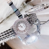 Set Đồng Hồ Nữ Roberto Era RE834 Chính Hãng Dây Da Lụa Đen Size 32mm Tặng Kèm Dây Kim Loại Đính Đá Và Lắc Tay