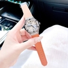 Set đồng hồ Rivero nữ chính hãng, Rivero R9009 dây da cam kèm bộ dây da trắng ngà size 34mm