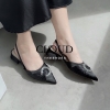 Giày sandal gót 3cm mũi nhọn đính khoá đá