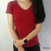 Áo thun tay ngắn cổ tim nữ V06