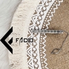 Kẹp cà vạt họa tiết Facio Shop kim loại trắng AT01