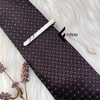 Kẹp cà vạt họa tiết Facio Shop kim loại trắng AT01