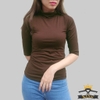 Áo thun cổ lọ tay lửng nữ T17