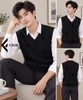 Áo gile len Facio Shop unisex cổ tim dáng ôm Hàn Quốc T001