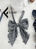 Nơ bướm nữ Facio Shop sọc vải sẹc poly thắt sẵn X018