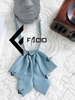 Nơ đeo cổ nữ  Facio Shop poly chấm bi thắt sẵn đuôi dài X19