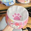 Bát ăn cao cấp hoạ tiết in hình bàn chân 14,5*14,5*6,5cm