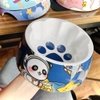 Bát ăn cao cấp hoạ tiết in hình bàn chân 14,5*14,5*6,5cm