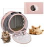 Vali kéo trong suốt cao cấp vận chuyển Chó Mèo cute in bàn chân 43*40*26cm