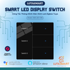 Công tắc thông minh Zigbee Tuya màn hình Led - Hiển thị tên công tắc - 3 Nút - Màu Đen