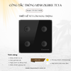 Công tắc Zigbee nút lõm LutaSmart - Tuya - Tiêu chuẩn EU/UK vuông - 4 Nút - Đen