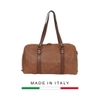 TÚI DU LỊCH DA CALFSKIN 1001-2 DL - Brown -  MEDICI OF FLORENCE - SẢN XUẤT THỦ CÔNG TẠI ITALIA