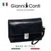 CLUTCH DA THẬT NAM MÀU ĐEN 912132-10 - GIANNI CONTI - SẢN XUẤT THỦ CÔNG TẠI ITALY
