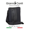 TÚI ĐEO CHÉO DA THẬT MÀU ĐEN 2092880-10 - GIANNI CONTI - SẢN XUẤT THỦ CÔNG TỪ ITALY