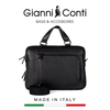 TÚI LAPTOP DA THẬT MÀU ĐEN 1811341-10 – GIANNI CONTI - SẢN XUẤT THỦ CÔNG TẠI ITALY