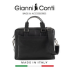 TÚI LAPTOP DA THẬT MÀU ĐEN 2501370-10 – GIANNI CONTI - SẢN XUẤT THỦ CÔNG TẠI ITALY