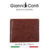 VÍ DA THẬT NAM MÀU NÂU ĐẬM 917041-28 – GIANNI CONTI - SẢN XUẤT THỦ CÔNG TẠI ITALY
