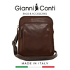 TÚI ĐEO CHÉO DA THẬT MÀU NÂU 4072571-20 - GIANNI CONTI - SẢN XUẤT THỦ CÔNG TỪ ITALY
