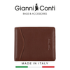 VÍ DA THẬT NAM MÀU NÂU 587750-163 – GIANNI CONTI - SẢN XUẤT THỦ CÔNG TỪ ITALY