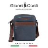 TÚI ĐEO CHÉO DA THẬT MÀU XANH 6052812-627 - GIANNI CONTI - SẢN XUẤT THỦ CÔNG TẠI ITALY
