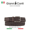 THẮT LƯNG DA THẬT NAM MÀU NÂU ĐEN 5105374-35-28 - GIANNI CONTI - SẢN XUẤT THỦ CÔNG TỪ ITALIA