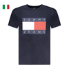 ÁO THUN NAM CỘC TAY MÀU XANH THAN – TOMMY HILFIGER - NHẬP KHẨU CHÍNH HÃNG TỪ Ý