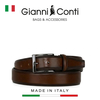 THẮT LƯNG DA THẬT NAM MÀU NÂU ĐEN 5155440-35-28 - GIANNI CONTI - SẢN XUẤT THỦ CÔNG TẠI ITALIA