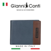 VÍ DA THẬT NAM MÀU BLUE-D.BROWN 6057220-627 – GIANNI CONTI - SẢN XUẤT THỦ CÔNG TẠI ITALY