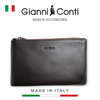 CLUTCH DA THẬT NAM MÀU NÂU ĐEN 582201-28 – GIANNI CONTI - SẢN XUẤT THỦ CÔNG TẠI ITALY