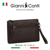 CLUTCH DA THẬT NAM MÀU NÂU ĐEN 1812207-28 - GIANNI CONTI - SẢN XUẤT THỦ CÔNG TẠI ITALY