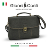 CẶP DA/TÚI XÁCH CÔNG SỞ DA THẬT MÀU GHI XÁM 961257-16 - GIANNI CONTI - SẢN XUẤT THỦ CÔNG TẠI ITALY